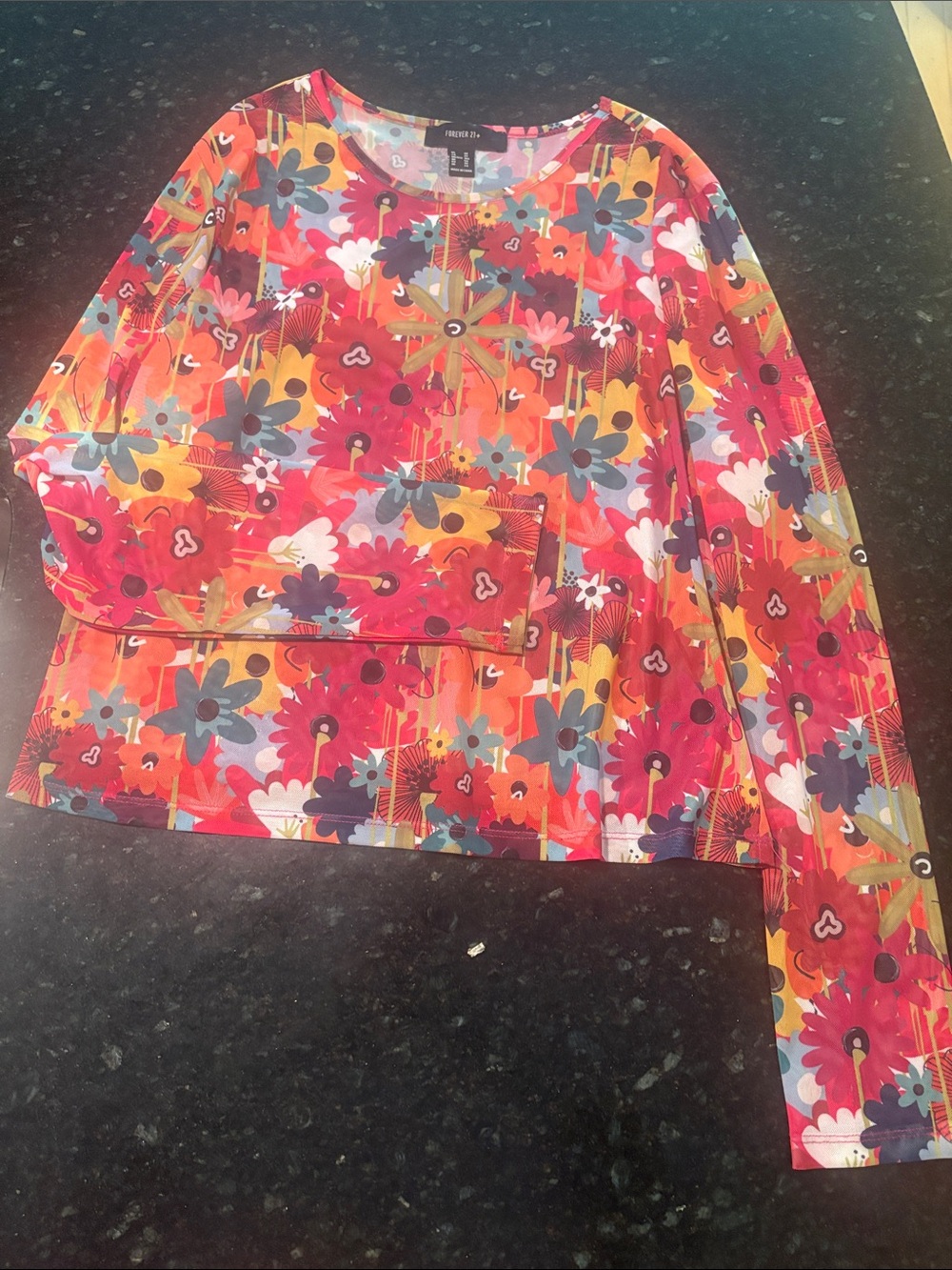 Forever 21 Shae Anthony Floral Short Sleeve Tee 3X